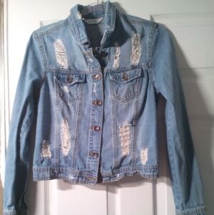 Highway Jeans Light Blue Distressed Jean Jacket